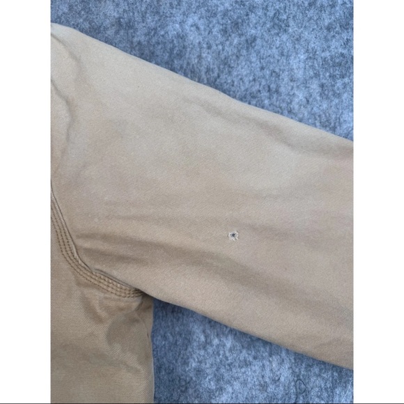 Brazos Work Force Jacket Mens Medium Tan Canvas Insulated Hooded Workwear Zip-Up - Picture 5 of 8